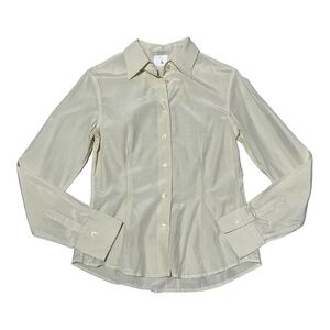 Escada Silk Cotton Button Down Shirt Size 4